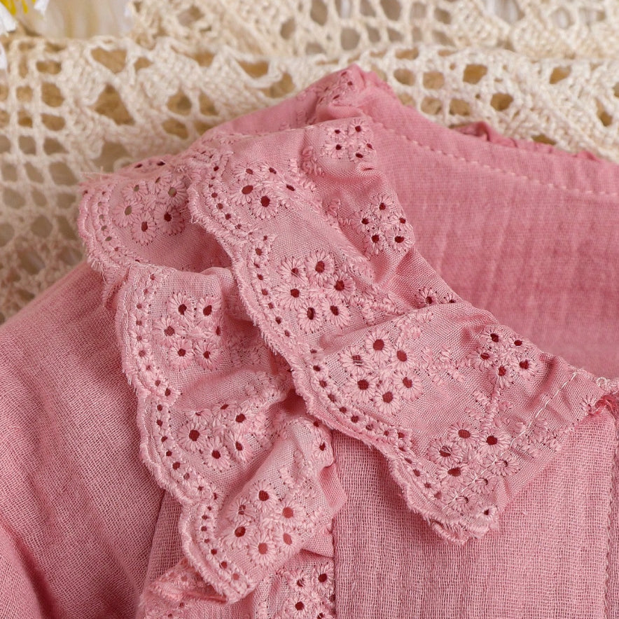 2PCS Pure Solid Color Baby Girl Jumpsuit