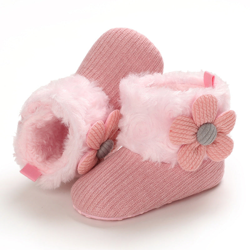 Hook Loop Fleece Snow Boots Soft Sole Baby Shoes