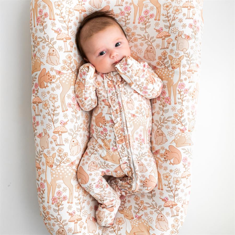 Cute Animal Print Ruffle Long Sleeve Baby Jumpsuit