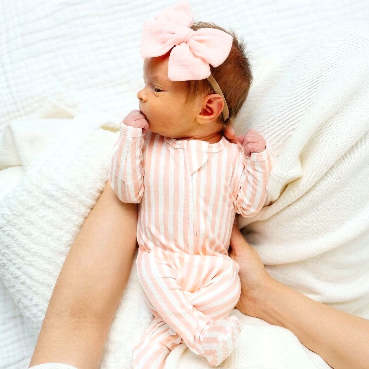Cozy Stripe Printed Zipper Long Sleeve Baby Jumpsuit