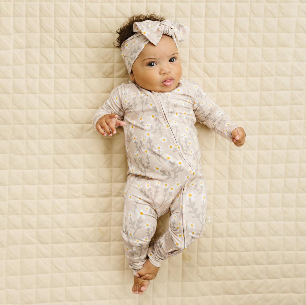 2PCS Cheerful Floral Printed Zipper Baby Jumpsuit