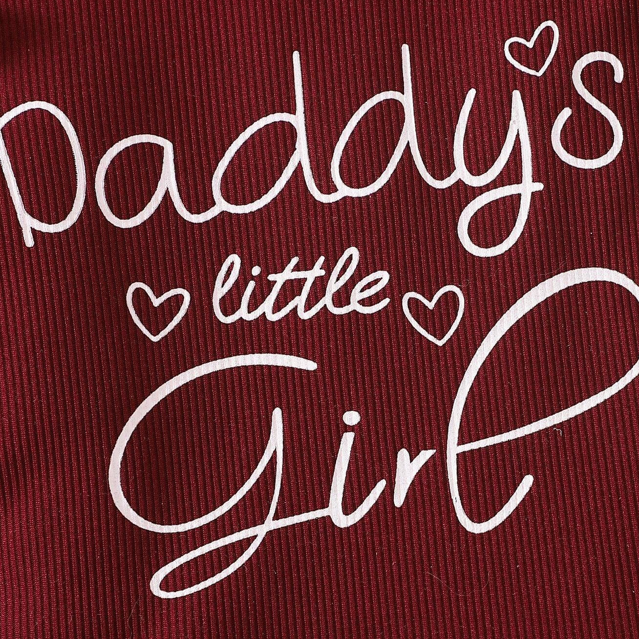 3PCS Daddy's Girl Letter Floral Printed Long Sleeve Baby Set