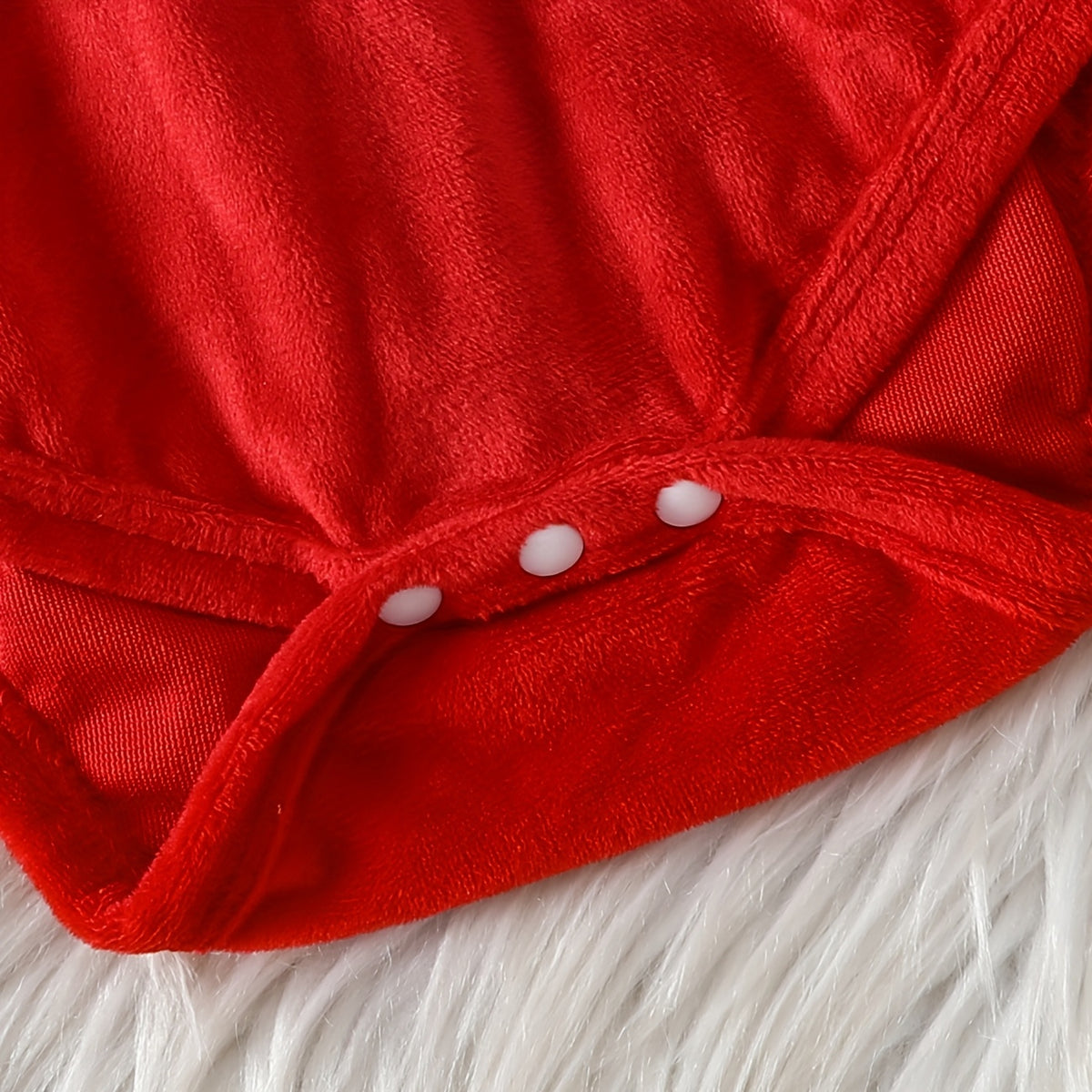 2PCS My 1st Christmas Letter Reindeer Print Baby Girl Velvet Romper