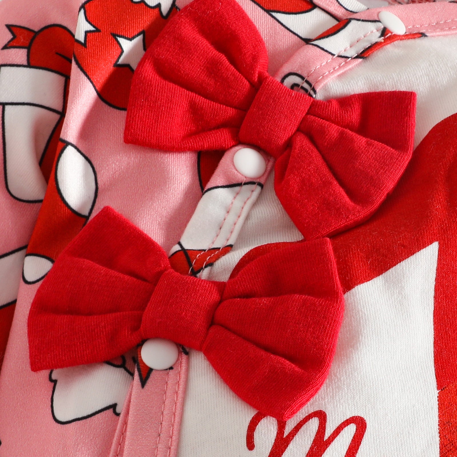 2PCS My 1st Christmas Letter Santa Claus Printed Baby Jumpsuit