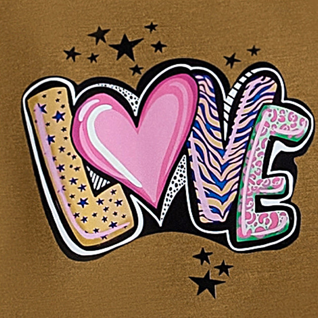 3PCS LOVE Letter Print Leopard Long Sleeve Baby Set