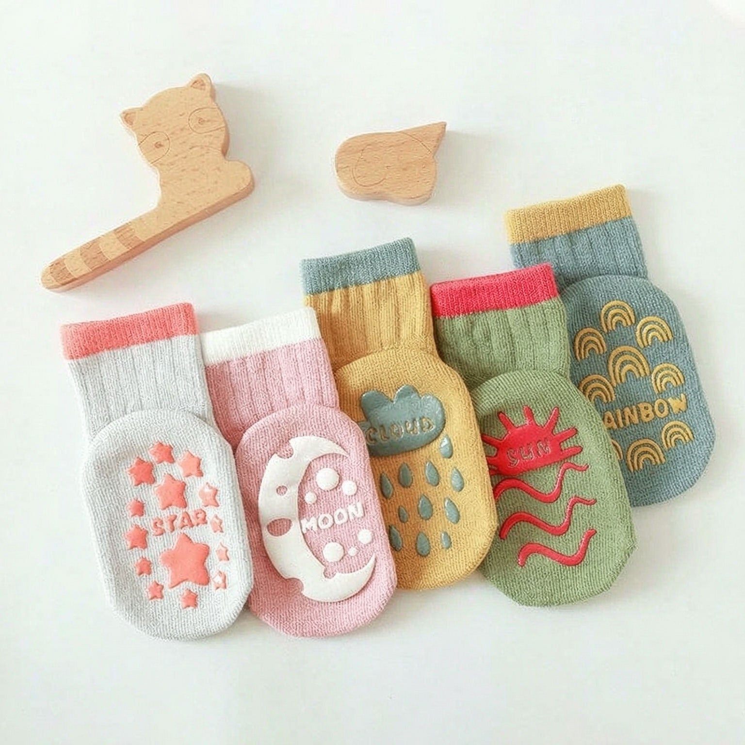 Soft Cute Weather Pattern Non Slip Baby Socks