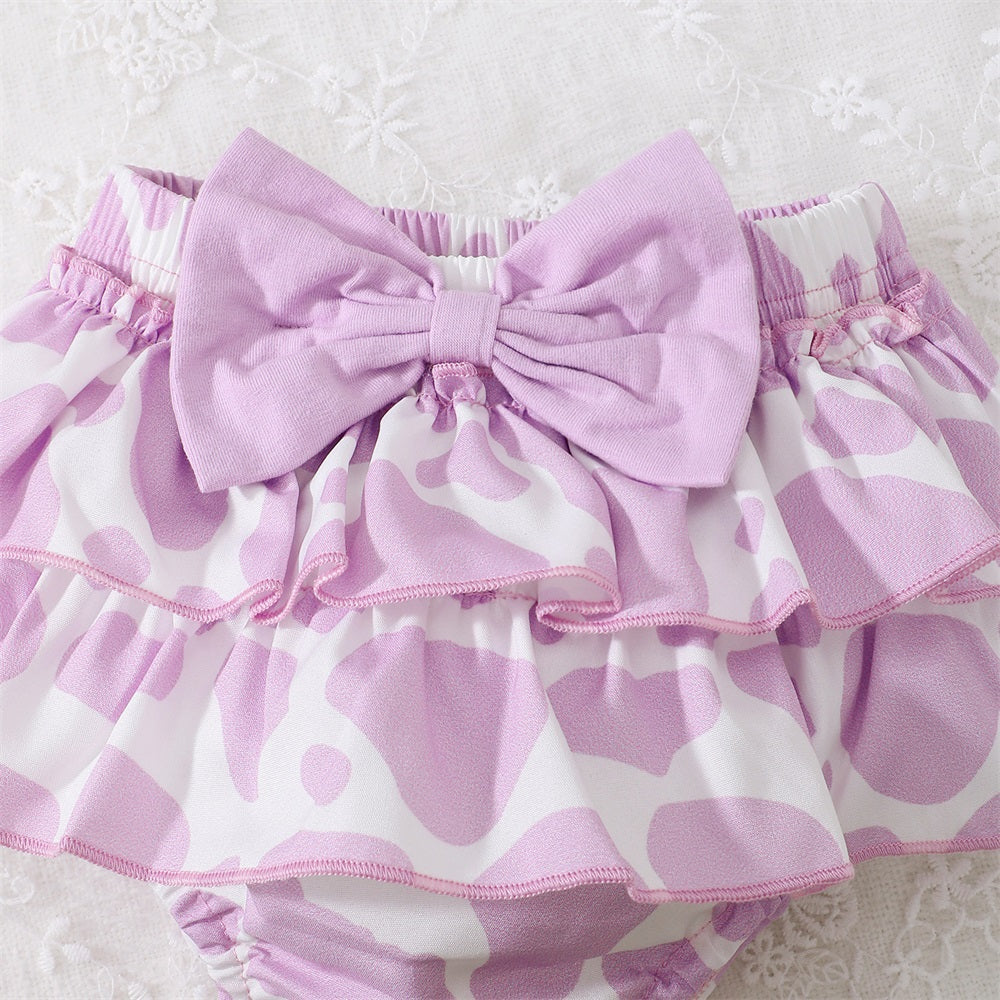 3PCS Mama Is My Bestie Letter Print Short Sleeve Baby Set