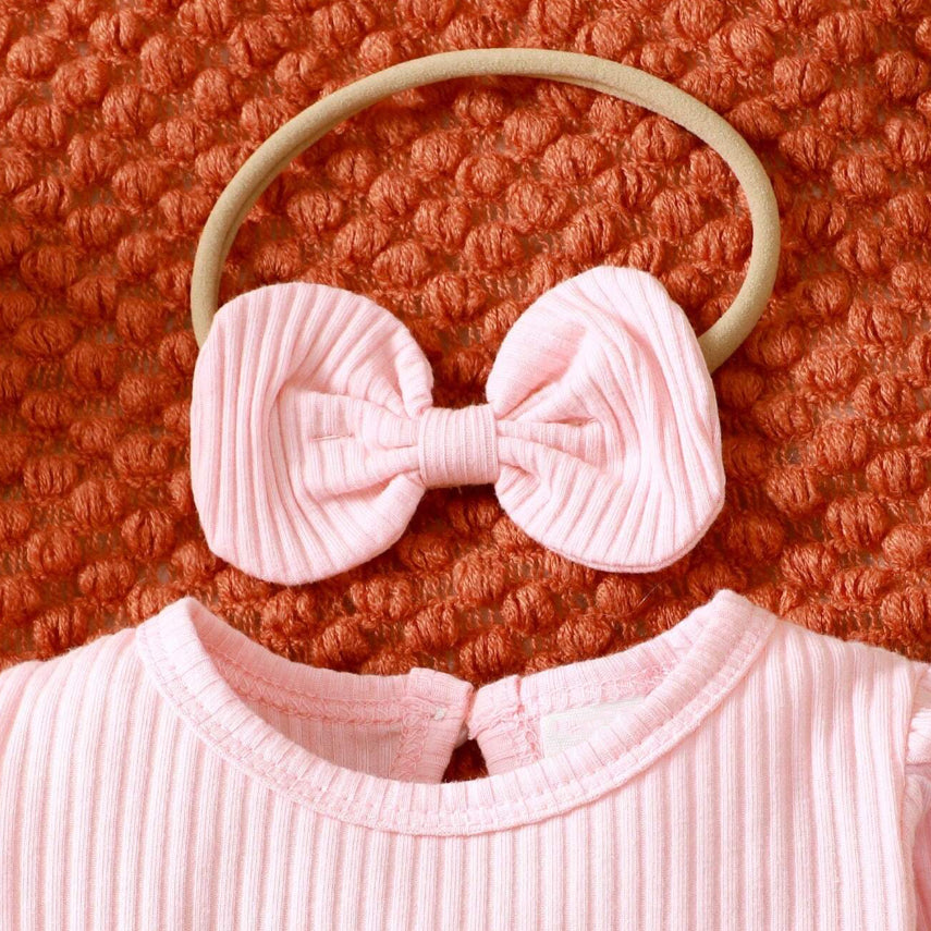 3PCS Delightful Heart Printed Long Sleeve Baby Set