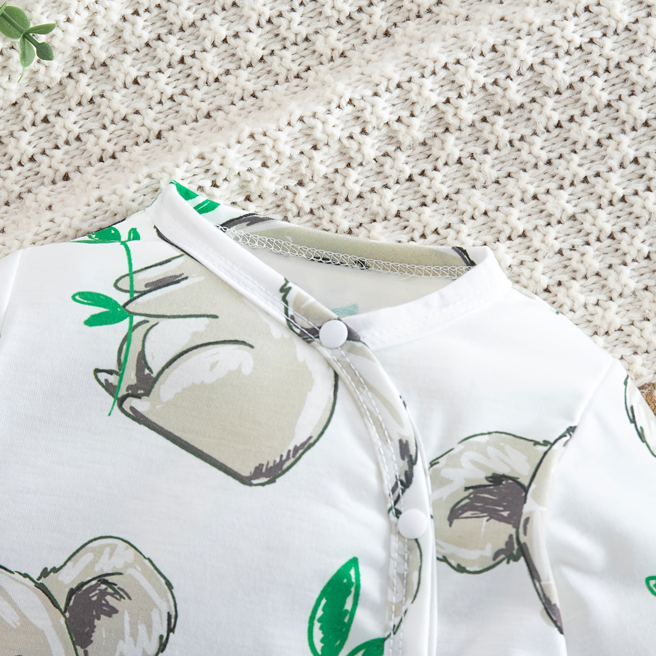 2PCS Casual Cute Koala Printed Long Sleeve Baby Jumpsuit
