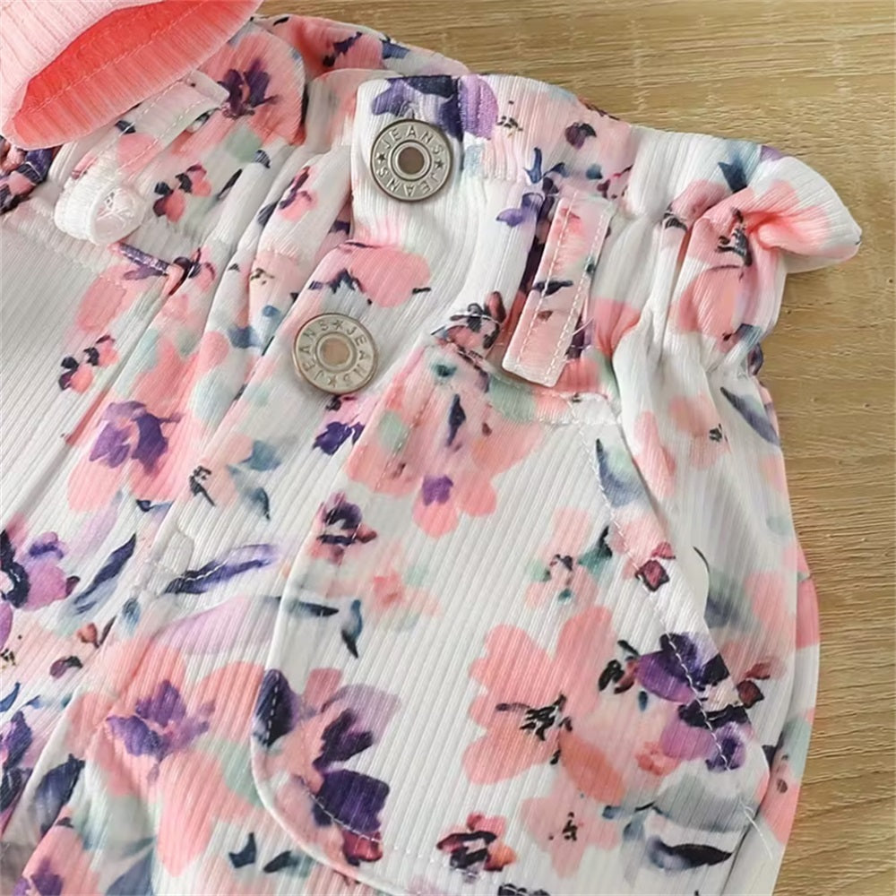 3PCS Comfy Pretty Floral Printed Long Sleeve Baby Set
