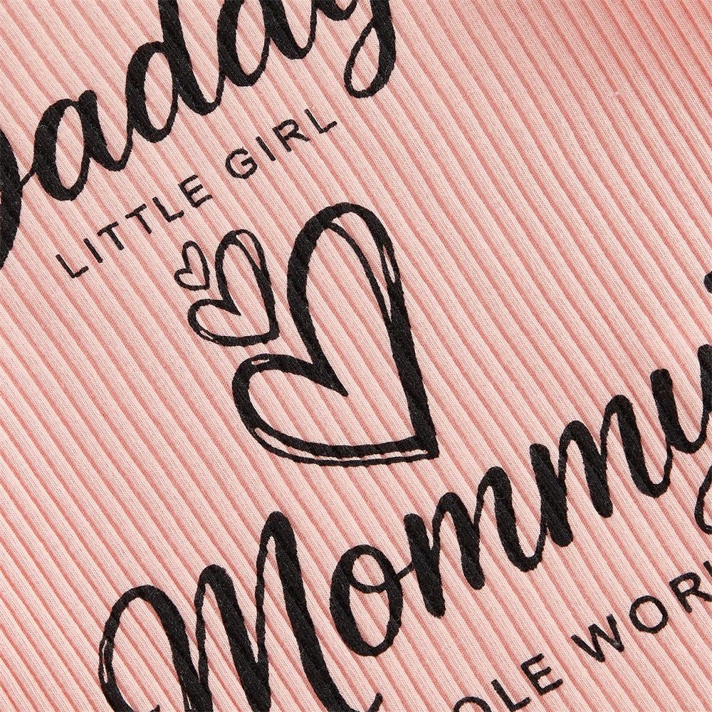 3PCS Daddy's Girl & Mommy's Word Letter Floral Print Baby Set