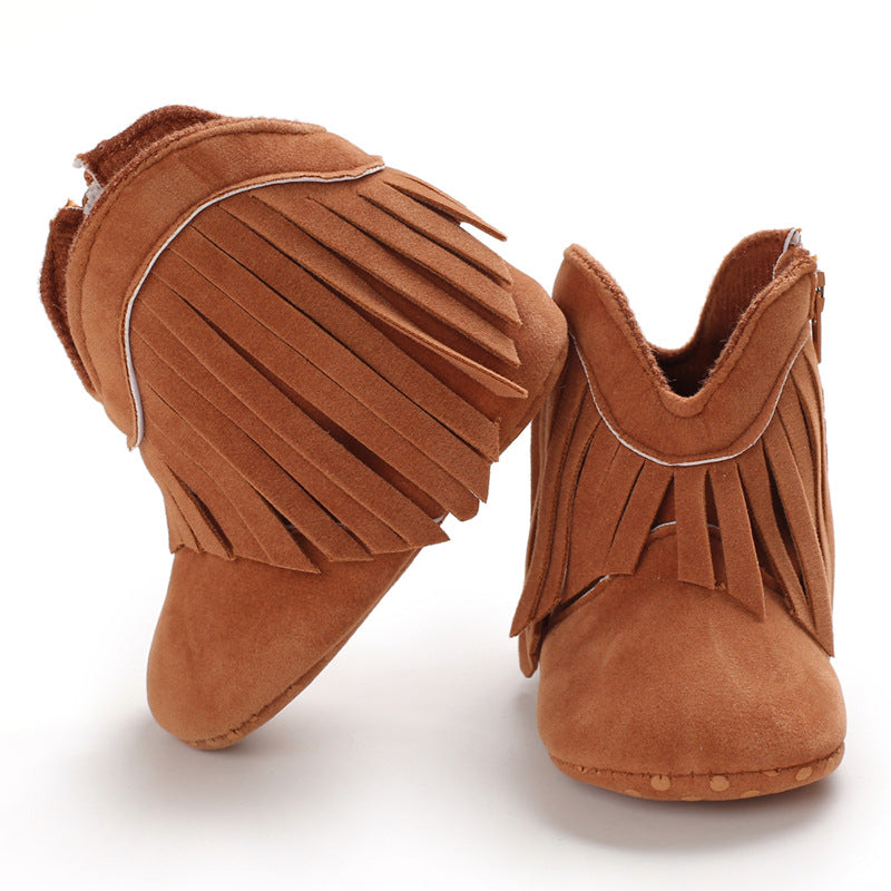 Baby Girl Tassel Soft Sole Prewalker Boots