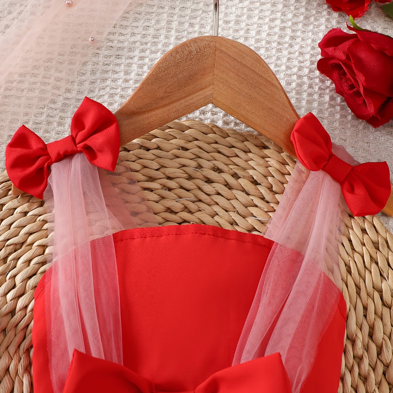 Charming Strawberry Print Sleeveless Baby Skirt