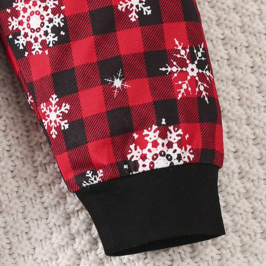 3PCS Dapper My 1st Christmas Letter Santa Plaid Print Baby Boy Set