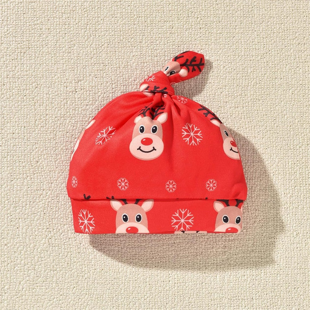 3PCS My 1st Christmas Letter Wapiti Print Baby Boy Set