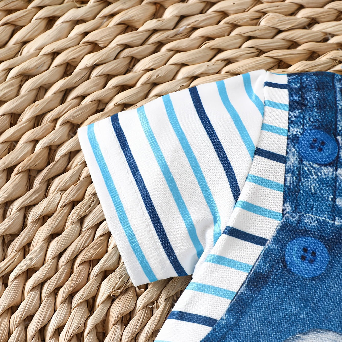 2PCS Stylish Elephant Stripe Print Short Sleeve Baby Jumpsuit