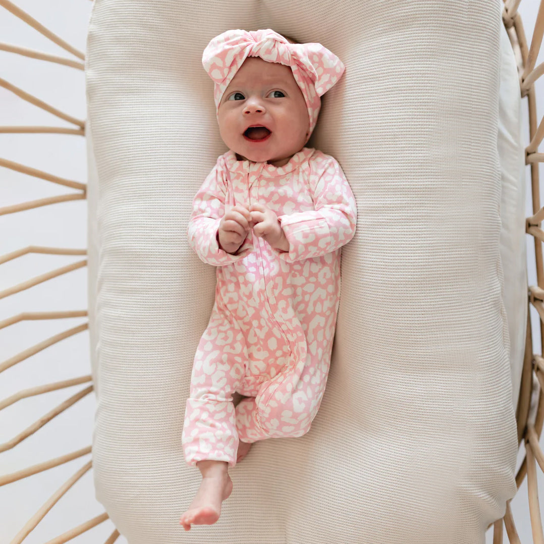 2PCS Pretty Leopard Print Zipper Long Sleeve Baby Jumpsuit