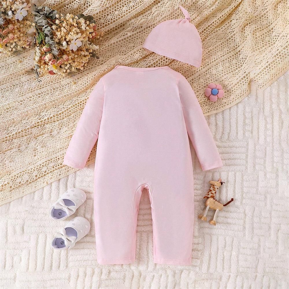 2PCS Cute Giraffe Print Long Sleeve Baby Jumpsuit