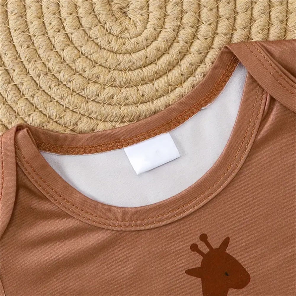 3PCS Cute Girls' Giraffe Print Long Sleeve Baby Set