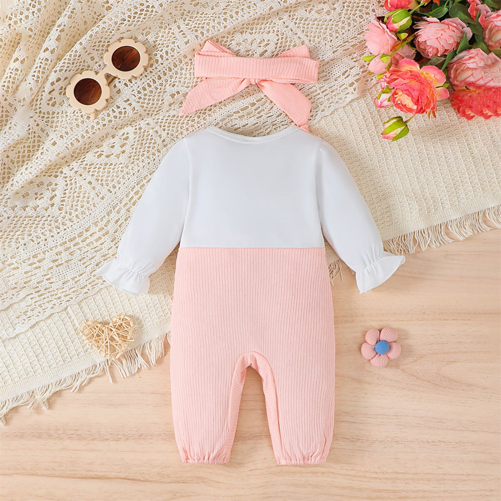 2PCS Lively Solid Color Baby Girl Jumpsuit