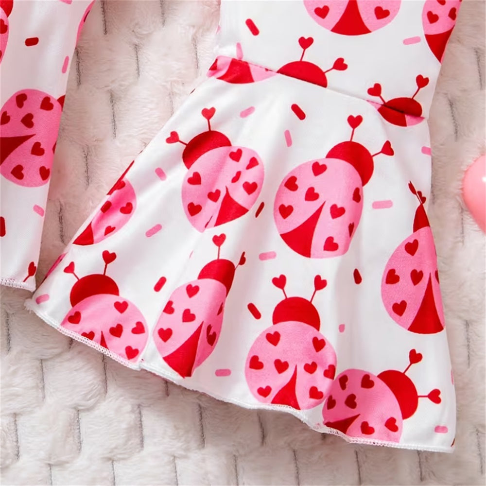 3PCS Mama's Letter Love BUG Letter Print Long Sleeve Baby Set