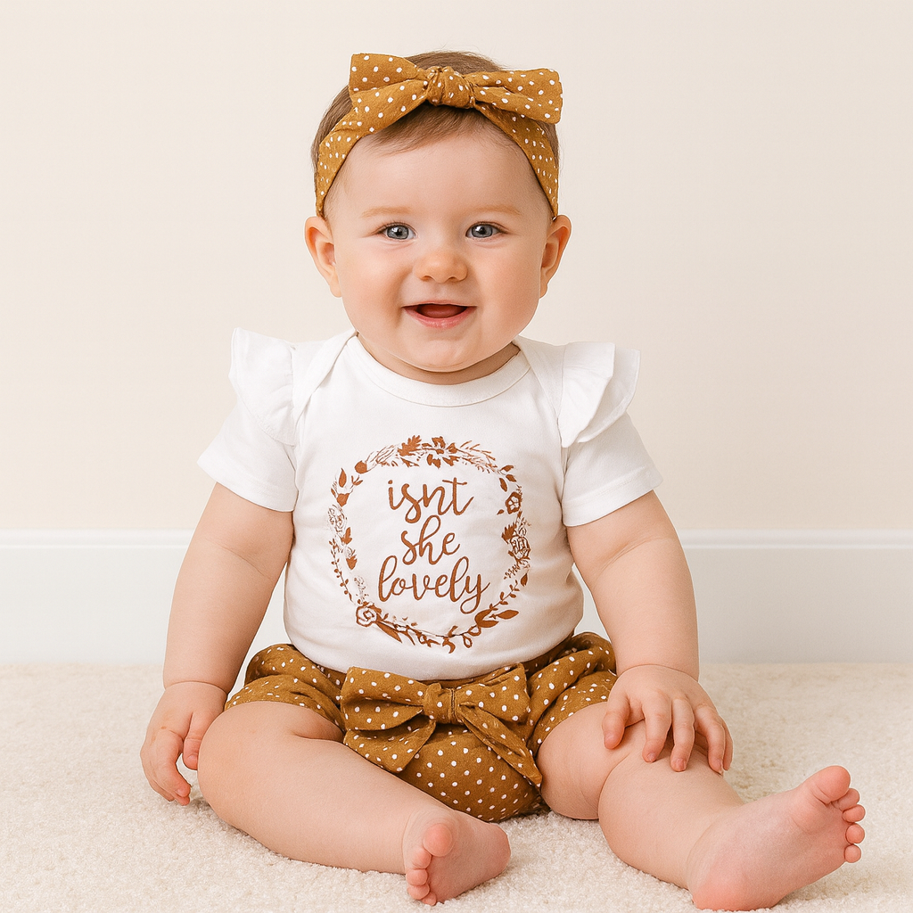 Conjunto de bebé con estampado de lunares Is't She Lovely