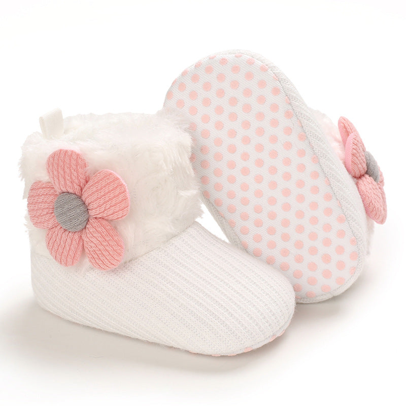 Hook Loop Fleece Snow Boots Soft Sole Baby Shoes