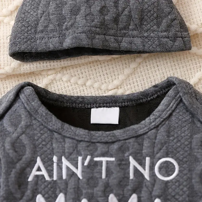 3PCS Ain't No Mama Like The One I Got Letter Printed Baby Set