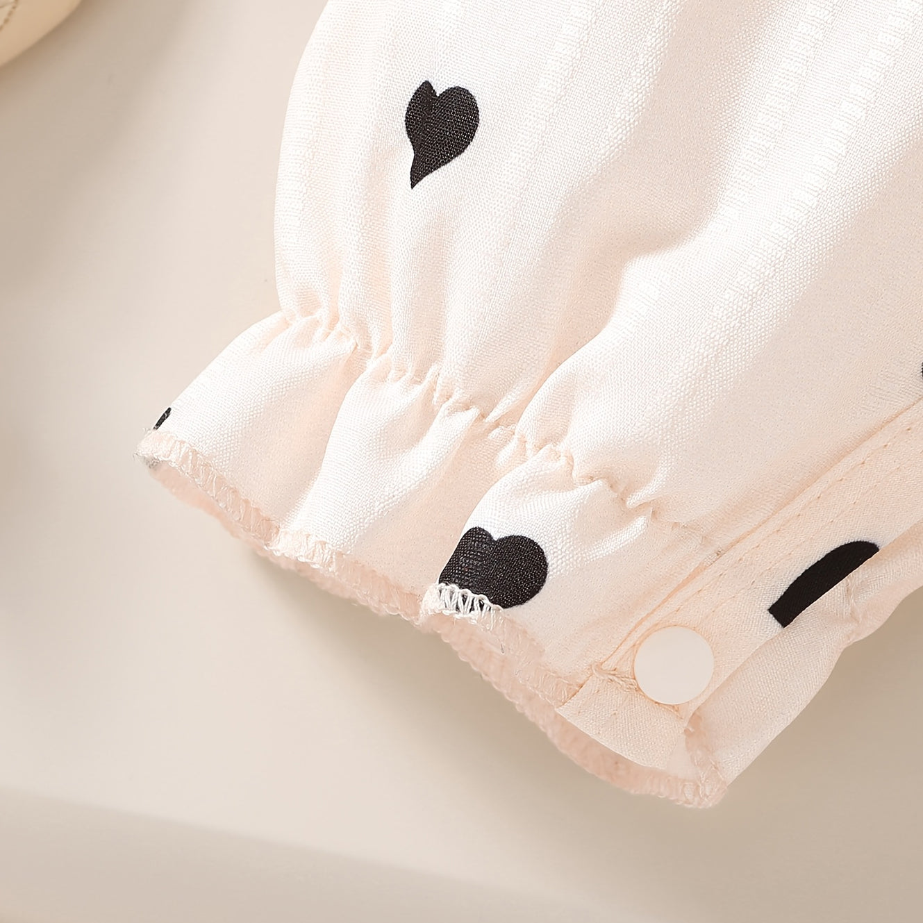 2PCS Chic Color Blocking Heart Print Short Sleeve Baby Jumpsuit