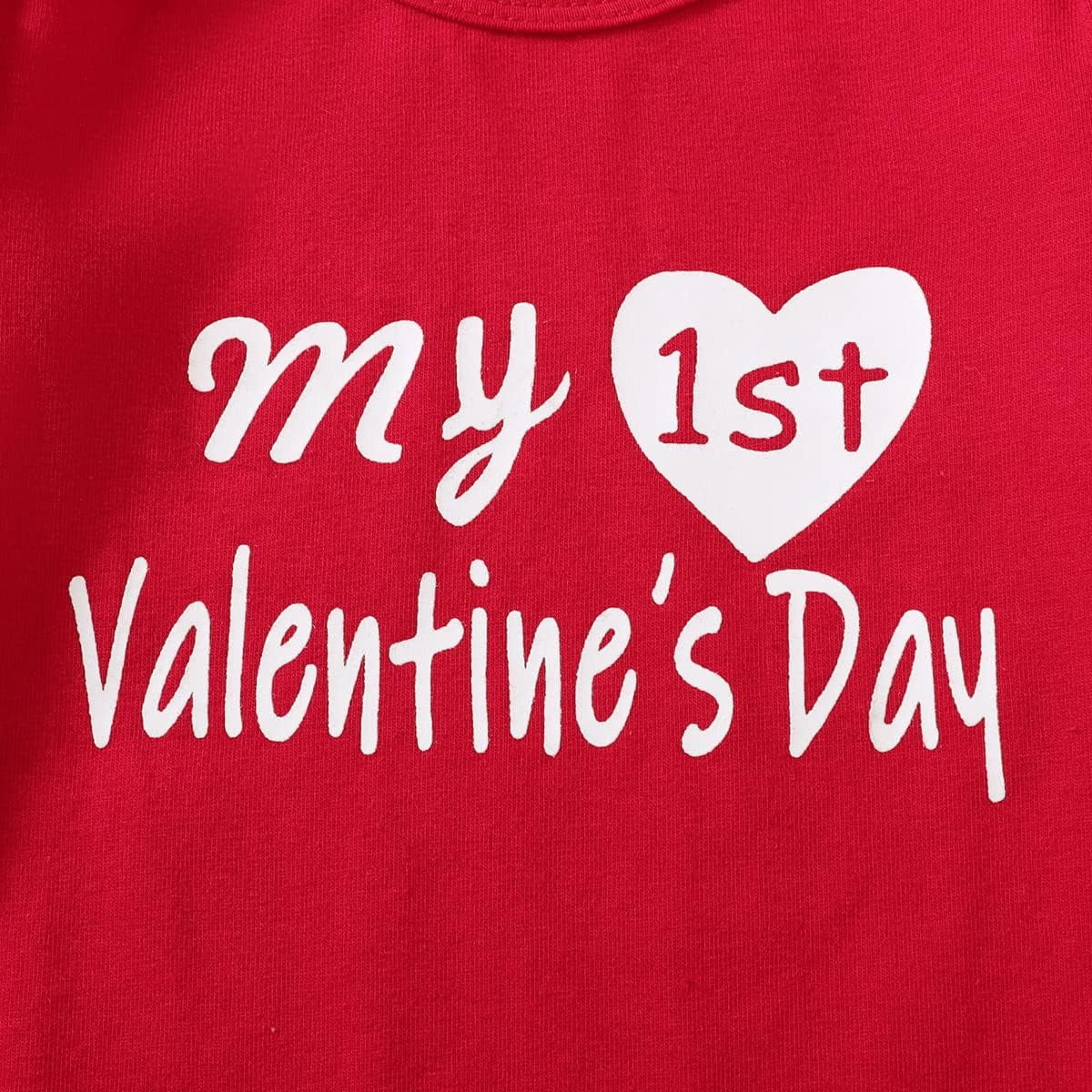 3PCS Classy My 1st Valentine's Day Letter Heart Print Baby Set