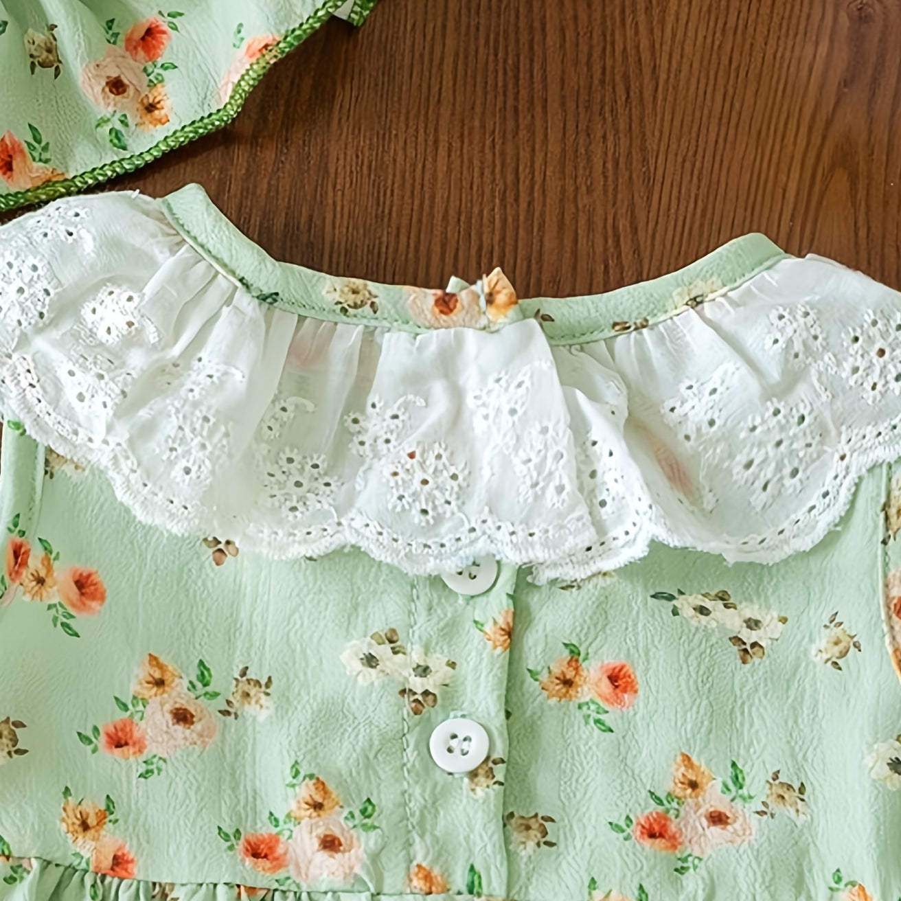2PCS Sweet Floral Print Sleeveless Baby Girl Romper