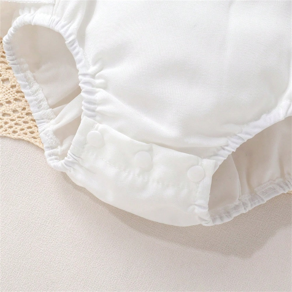 2PCS Princess Letter Printed Fly Sleeve Baby Romper