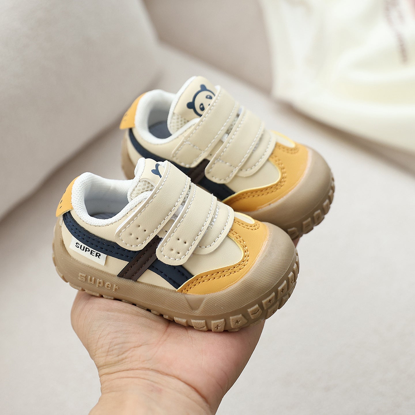 Unisex Baby & Toddler Colorblock Non-Slip Soft Sole First Walker Sneakers