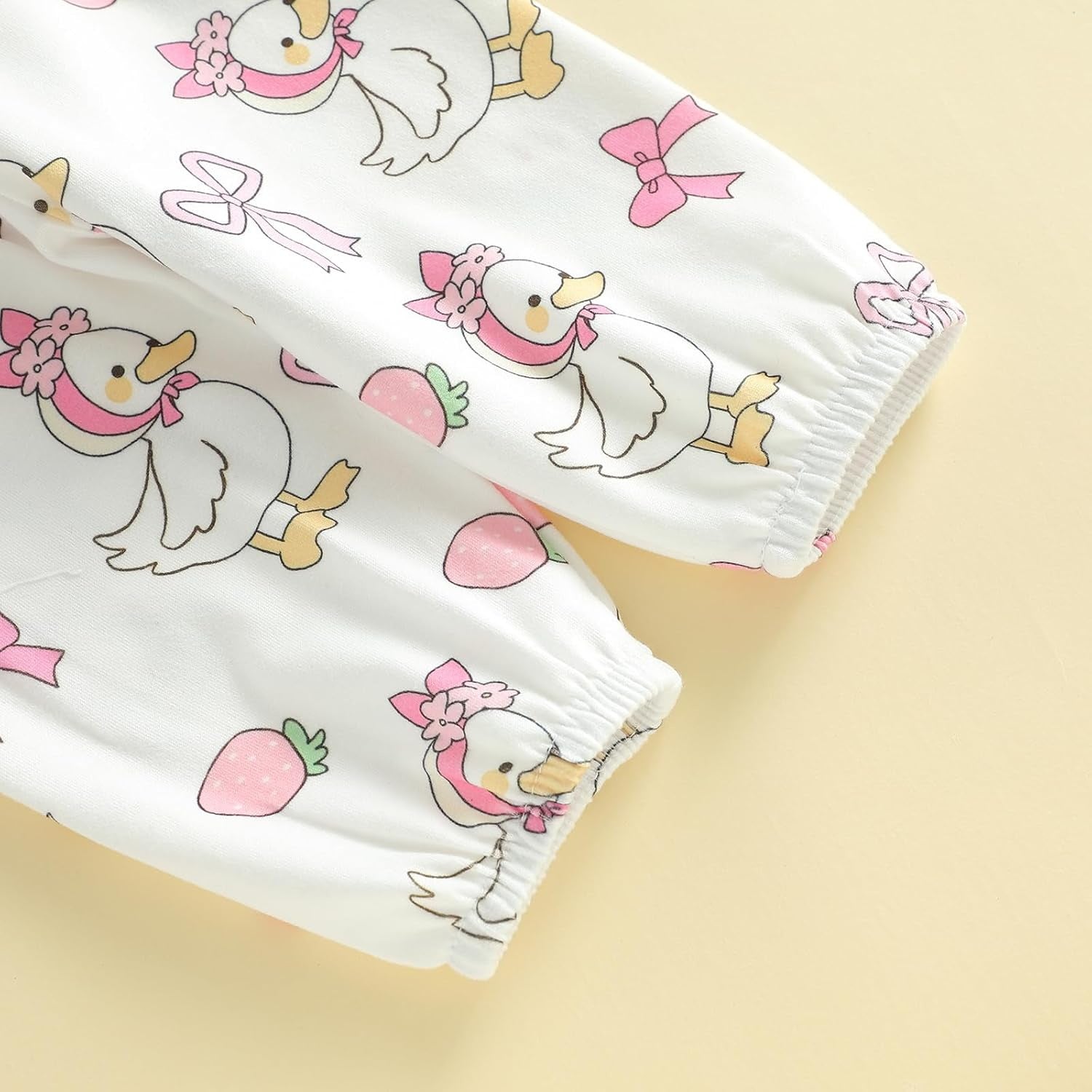 3PCS The Princess Has Arrived Letter Duck Print Baby Set