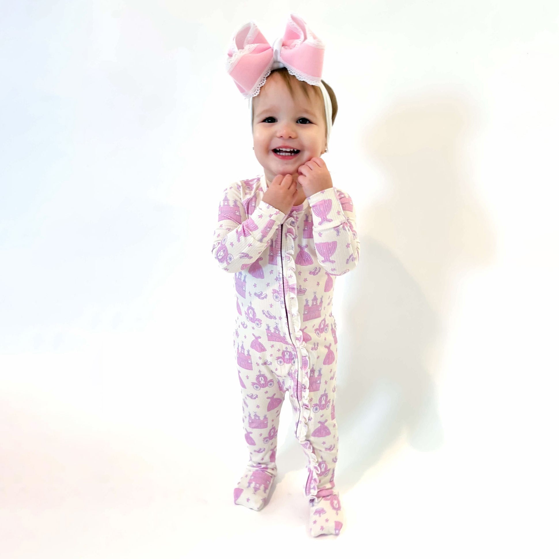 Dream Castle Printed Zipper Baby Jumpsuit
