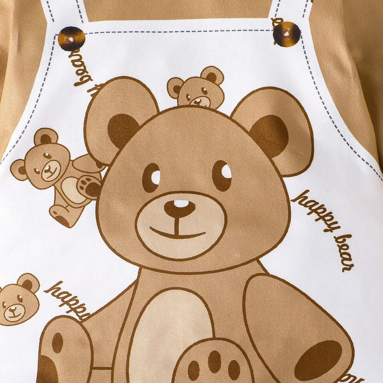 Cute Bear Printed Faux Bib Pants Baby Jumpsuit