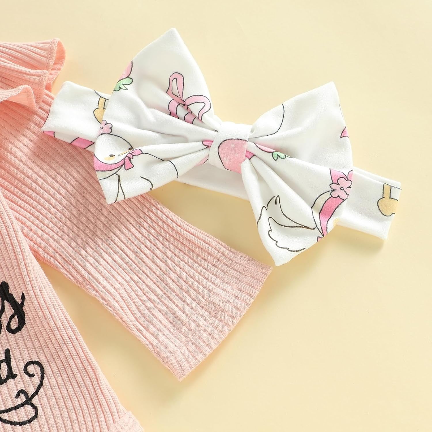 3PCS The Princess Has Arrived Letter Duck Print Baby Set