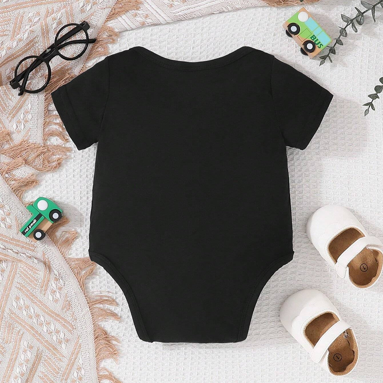 Back Off I Have A Crazy Mimi Letter Printed Short Sleeve Baby Romper
