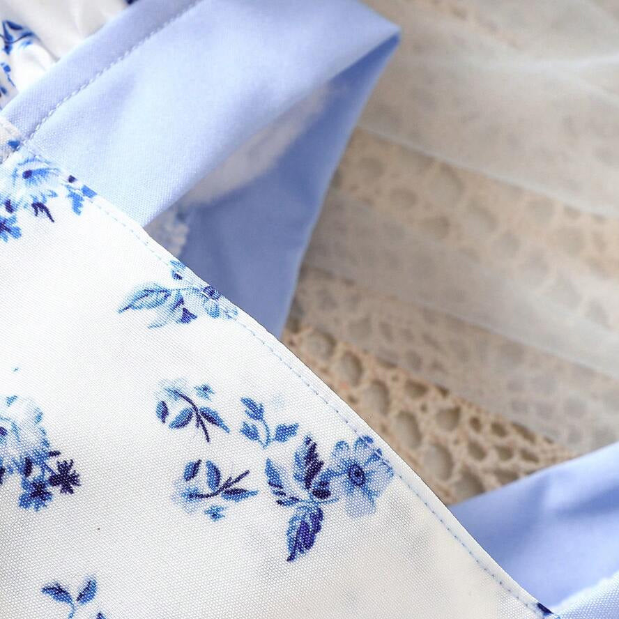 2PCS Charming Floral Print Flutter Sleeve Baby Romper