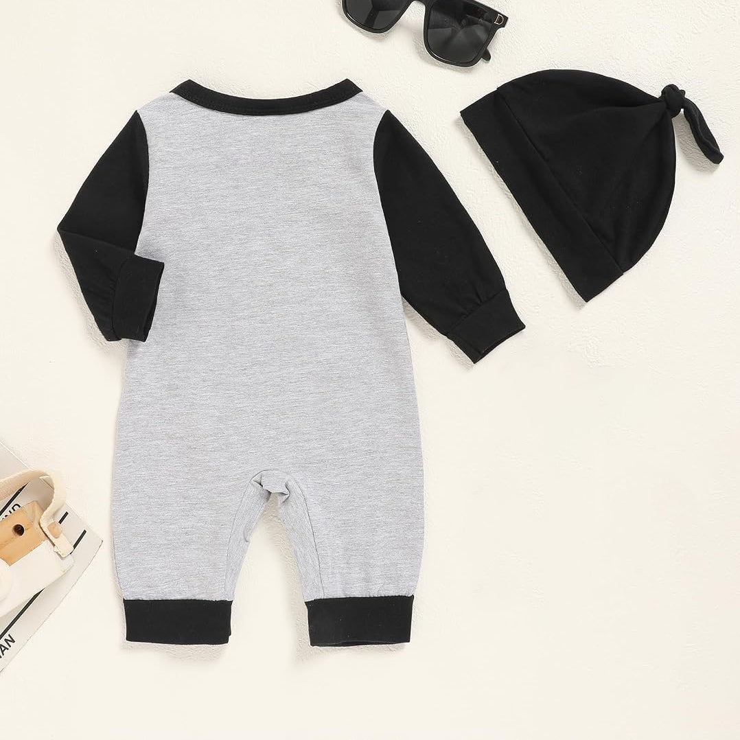 2PCS Casual Daddy and Me Letter Printed Long Sleeve Baby Jumpsuit