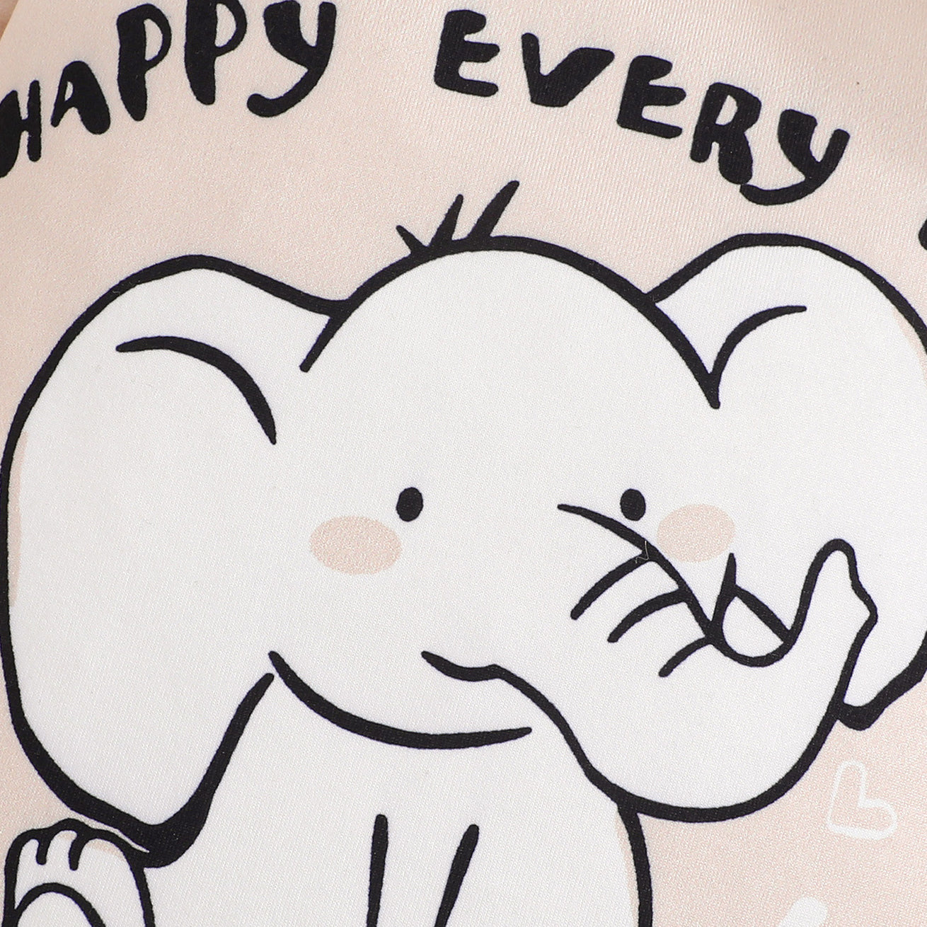 3PCS Happy Every Day Letter Elephant Print Short Sleeve Baby Set