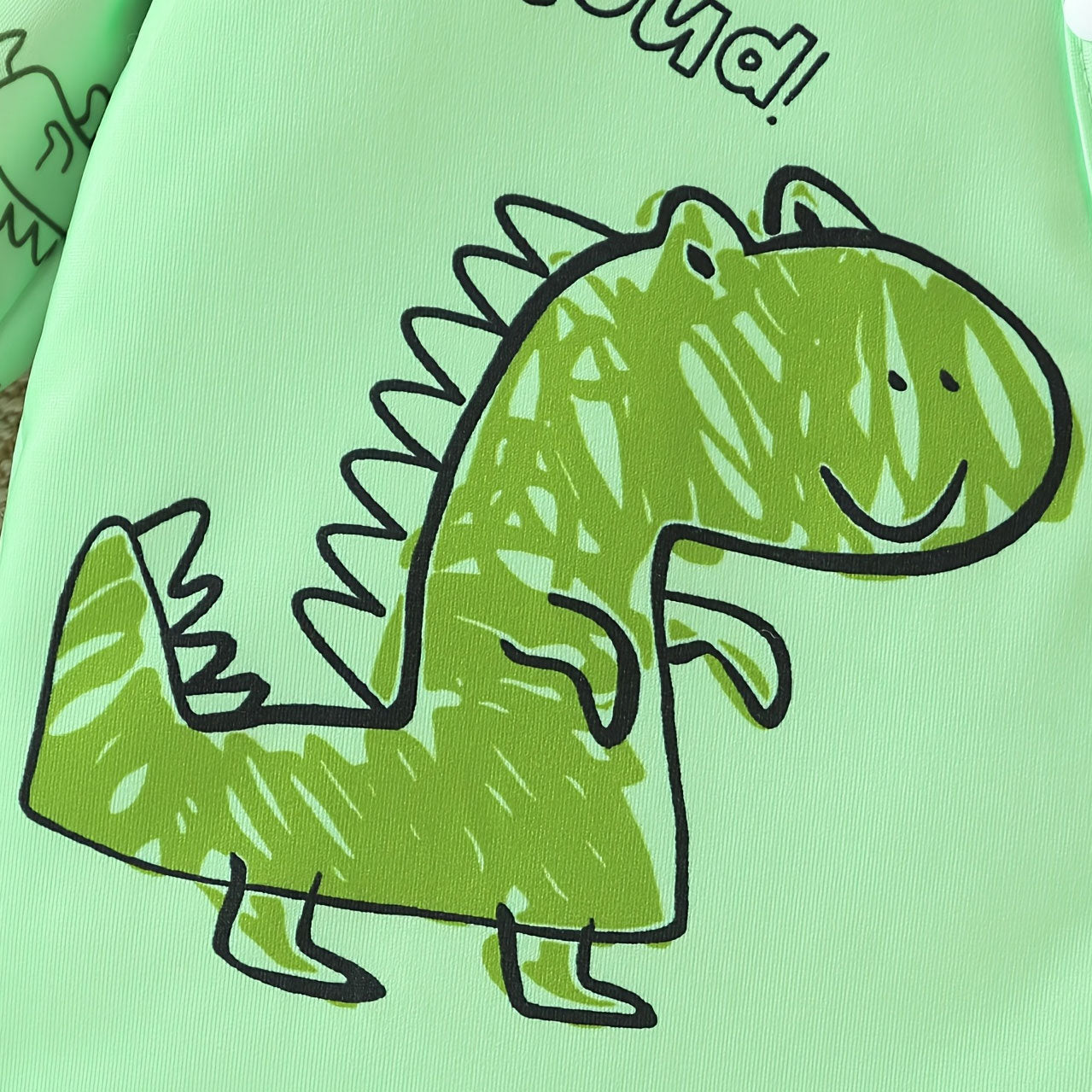 2PCS Cute Dinosaur Print Long Sleeve Baby Boy Jumpsuit