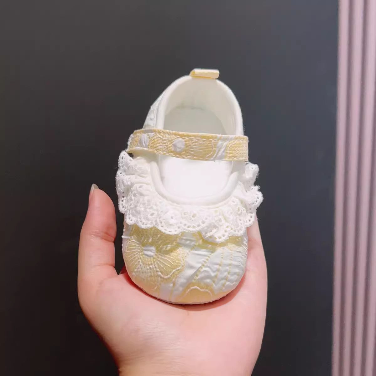 Baby Girl Princess Lace Ruffle Non-Slip Soft Sole Prewalker Shoes
