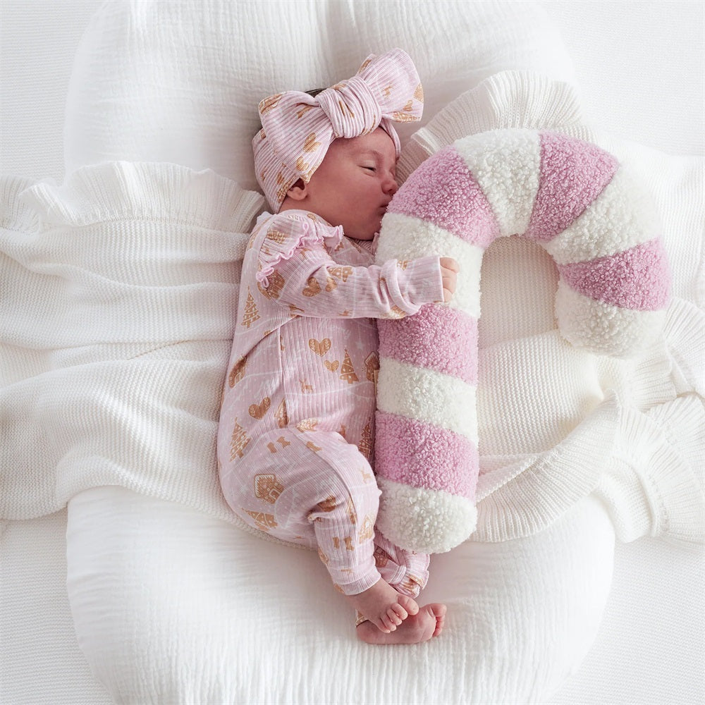 2PCS Cozy Christmas Tree Frilly Zip Long Sleeve Baby Jumpsuit