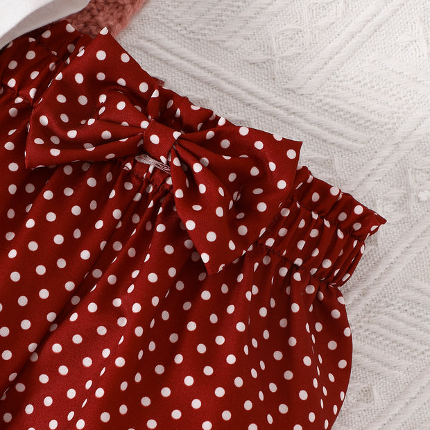 3PCS Polka Dots Printed Long Sleeve Baby Set