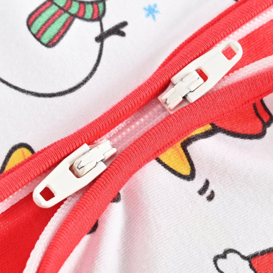 2PCS Christmas Santa Claus Printed Bamboo Viscose Baby Jumpsuit