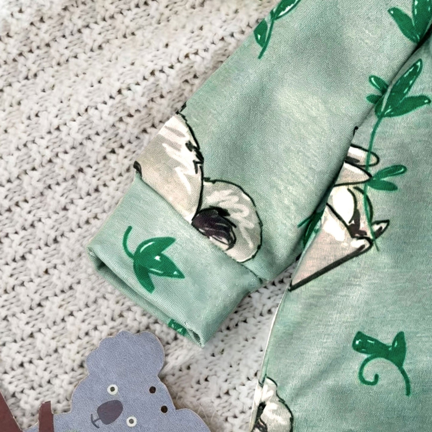 2PCS Casual Cute Koala Printed Long Sleeve Baby Jumpsuit