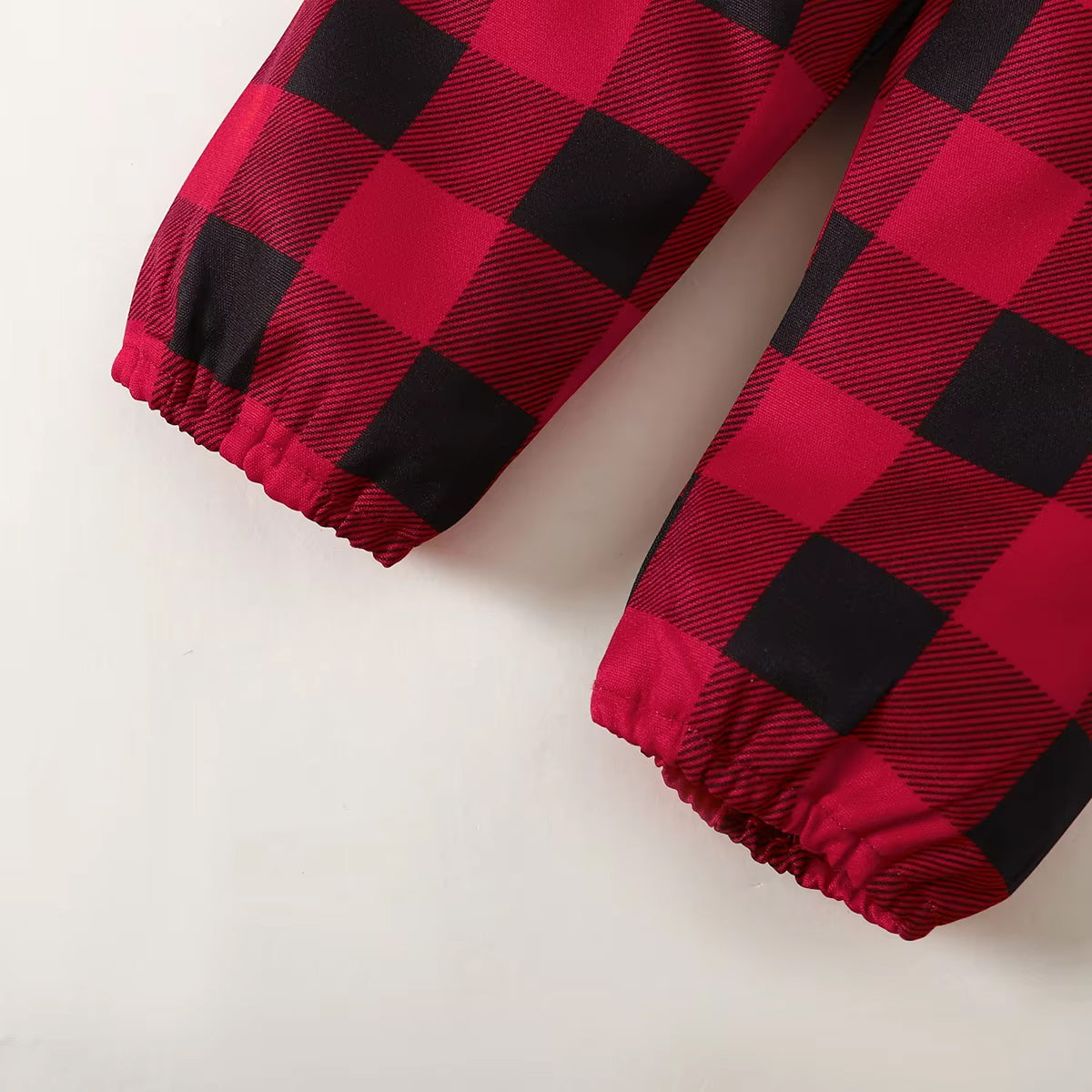 3PCS Sweet My 1st Christmas Letter Plaid Print Baby Girl Set