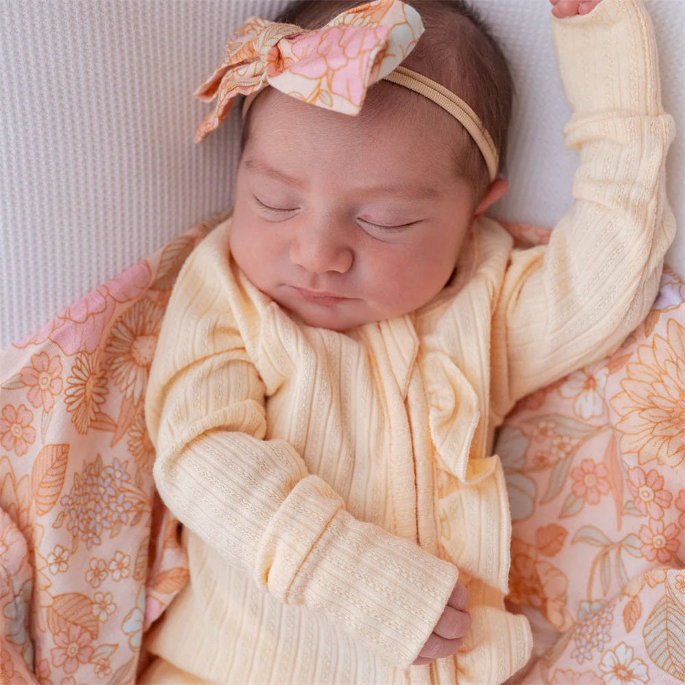 Comfortable Solid Color Frill Zip Long Sleeve Baby Jumpsuit