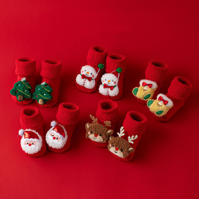 Thick Warm Christmas 3D Figure Decor Baby Socks